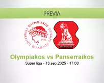 Pronóstico Olympiakos Panserraikos (13 setiembre 2025)