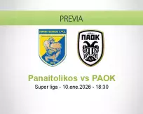 Pronóstico Panaitolikos PAOK (10 enero 2026)