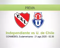 Pronóstico Independiente U. de Chile (20 agosto 2025)