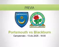 Pronóstico Portsmouth Blackburn (13 diciembre 2025)