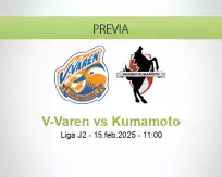 Pronóstico V-Varen Kumamoto (15 febrero 2025)