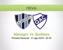 Pronóstico Almagro Quilmes (31 agosto 2025)