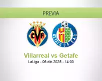Pronóstico Villarreal Getafe (06 diciembre 2025)