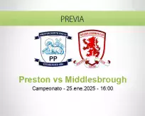 Pronóstico Preston Middlesbrough (25 enero 2025)