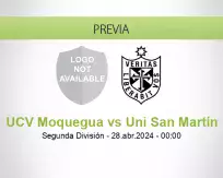 Pronóstico UCV Moquegua Uni San Martín (28 abril 2024)