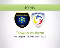 Pronóstico Taawon Hazm (29 marzo 2024)