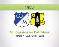 Pronóstico Millonarios Petrolera (02 diciembre 2021)