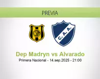 Pronóstico Dep Madryn Alvarado (14 septiembre 2025)