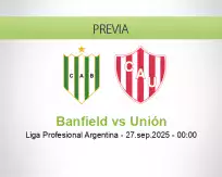 Pronóstico Banfield Unión (26 septiembre 2025)