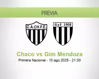 Pronóstico Chaco Gim Mendoza (10 agosto 2025)