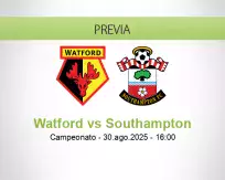 Pronóstico Watford Southampton (30 agosto 2025)