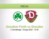Pronóstico Greuther Fürth Dresden (03 agosto 2025)