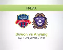 Pronóstico Suwon Anyang (26 julio 2025)