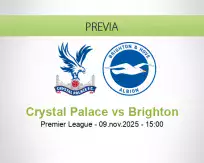 Pronóstico Crystal Palace Brighton (09 noviembre 2025)