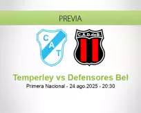 Pronóstico Temperley Defensores Bel (24 agosto 2025)