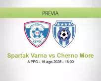 Pronóstico Spartak Varna Cherno More (16 agosto 2025)