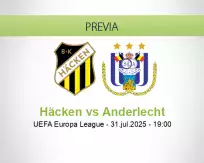 Pronóstico Häcken Anderlecht (31 julio 2025)