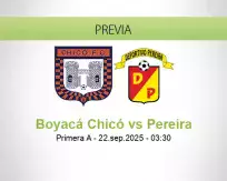 Pronóstico Boyacá Chicó Pereira (21 septiembre 2025)