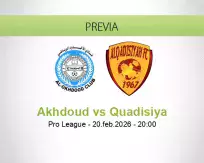 Pronóstico Akhdoud Quadisiya (20 febrero 2026)
