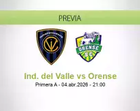 Pronóstico Ind. del Valle Orense (04 abril 2026)
