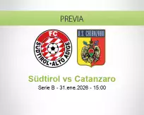 Pronóstico Südtirol Catanzaro (31 enero 2026)