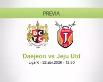 Pronóstico Daejeon Jeju Utd (22 abril 2026)