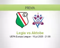 Pronóstico Legia Aktobe (10 julio 2025)