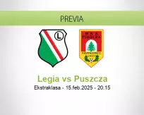 Pronóstico Legia Puszcza (15 febrero 2025)