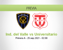 Pronóstico Ind. del Valle Universitario (24 septiembre 2021)