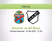 Pronóstico Arsenal All Boys (07 febrero 2025)