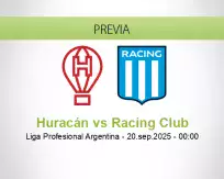 Pronóstico Huracán Racing Club (19 septiembre 2025)