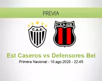 Pronóstico Est Caseros Defensores Bel (10 agosto 2025)