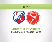 Pronóstico Utrecht II Almere (27 febrero 2026)