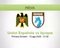Pronóstico Unión Española Iquique (15 agosto 2025)