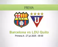 Pronóstico Barcelona LDU Quito (24 julio 2025)