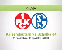 Pronóstico Kaiserslautern Schalke 04 (09 agosto 2025)