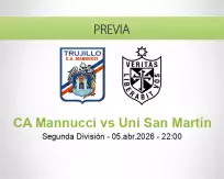 Pronóstico CA Mannucci Uni San Martín (05 abril 2026)