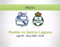 Pronóstico Puebla Santos Laguna (25 julio 2025)