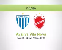 Pronóstico Avaí Vila Nova (25 octubre 2024)