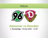 Pronóstico Hannover Dresden (23 enero 2022)