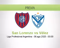 Pronóstico San Lorenzo Vélez (08 agosto 2025)
