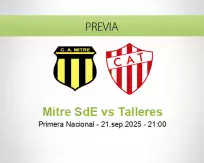 Pronóstico Mitre SdE Talleres (21 septiembre 2025)
