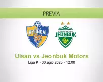 Pronóstico Ulsan Jeonbuk Motors (30 agosto 2025)