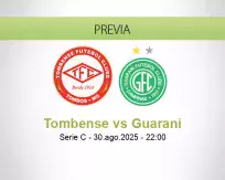 Pronóstico Tombense Guarani (30 agosto 2025)