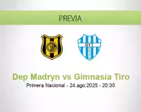 Pronóstico Dep Madryn Gimnasia Tiro (24 agosto 2025)
