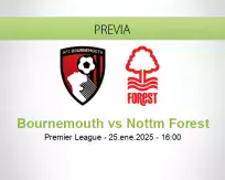 Pronóstico Bournemouth Nottm Forest (25 enero 2025)