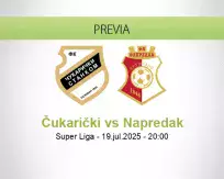 Pronóstico Čukarički Napredak (19 julio 2025)