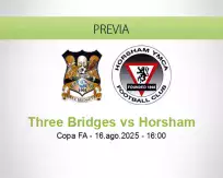 Pronóstico Three Bridges Horsham (16 agosto 2025)