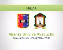 Pronóstico Alianza Univ Ayacucho (26 julio 2025)