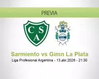Pronóstico Sarmiento Gimn La Plata (13 abril 2026)
